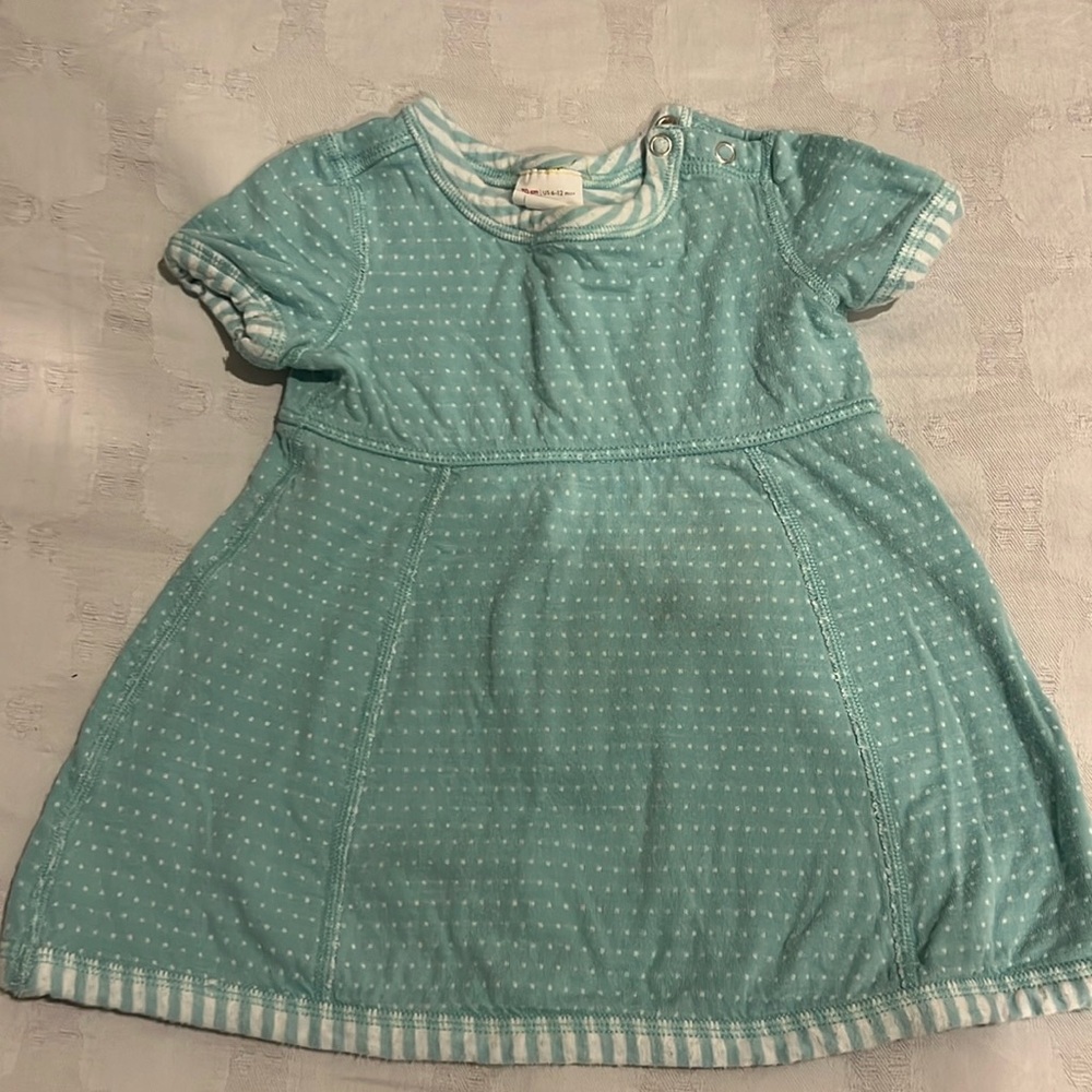 Hanna Andersson reversible baby dress aqua 70cm (6-12 months)